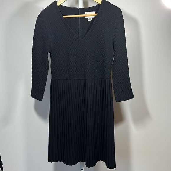 GANNI ANTHROPOLOGIE Women's Fulton Pleated Dress Black Size Small - Picture 5 of 14